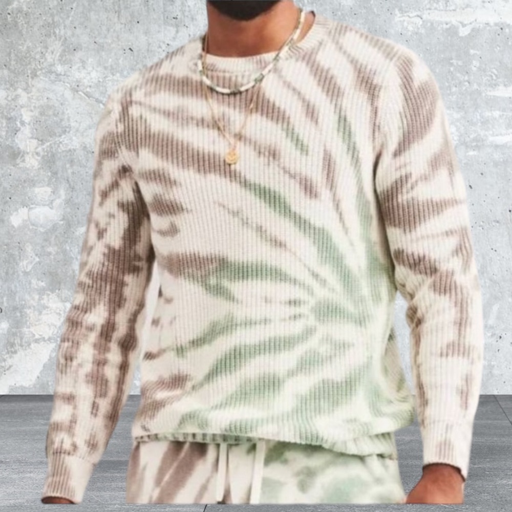 NWT SER.O.YA men's LEO KNIT SWEATER
Beige/Green Swirl Tie Dye sz XL